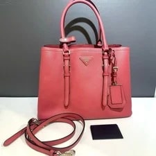 Prada — Prada Double Handle Peonia Medium — Handbag — resale