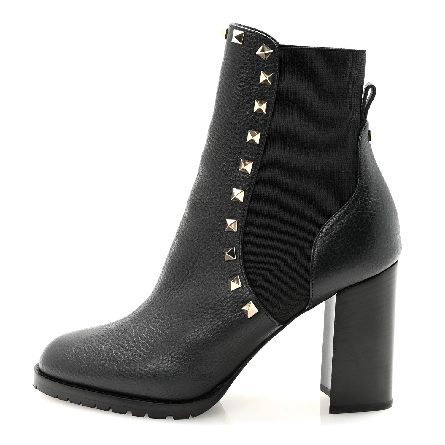 Valentino Garavani — Grained Rockstud Chelsea 80mm Ankle 37 — Designer Shoe — resale