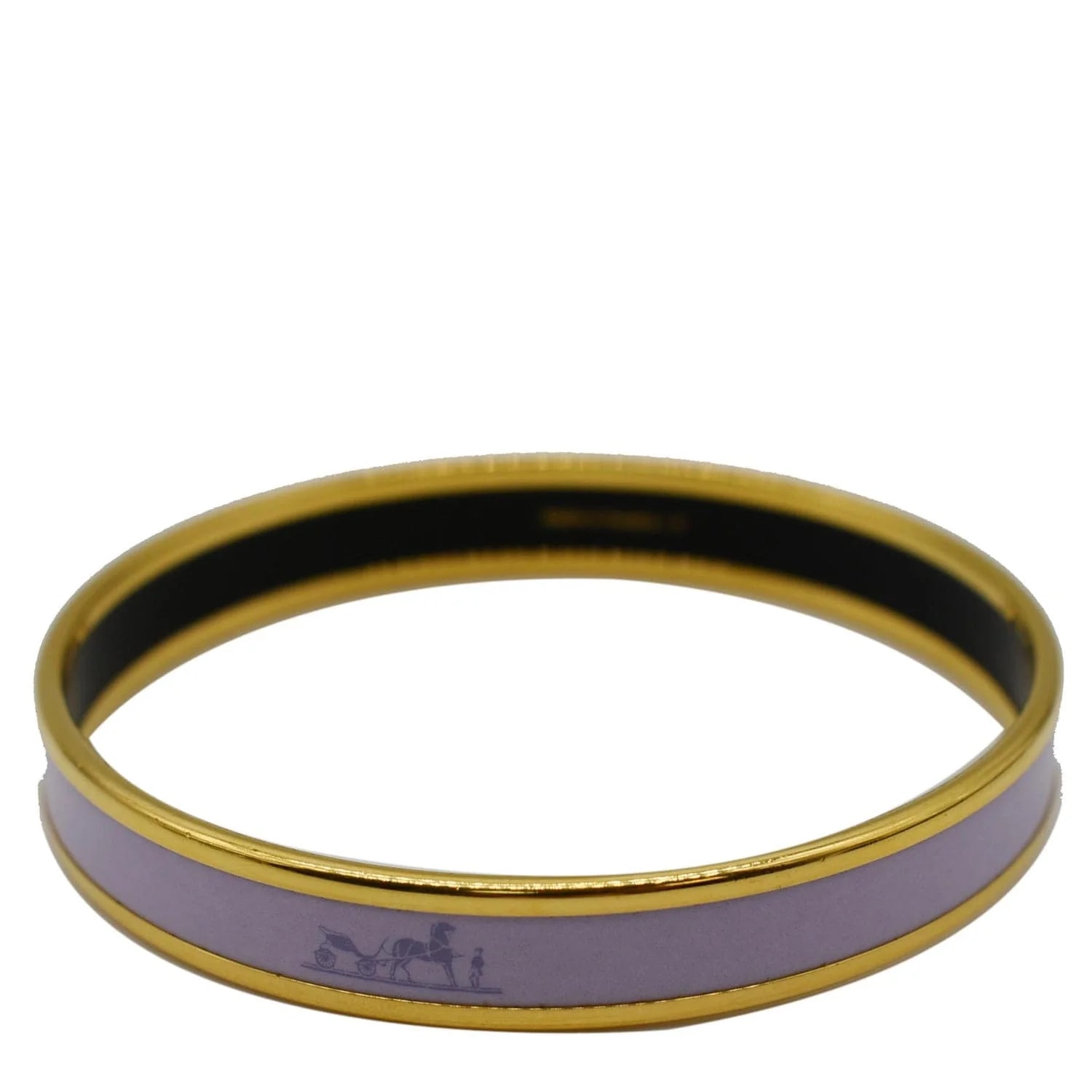 Hermes Enamel Printed Narrow Bangle Bracelet Light
