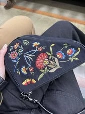 Dior — Christian Dior 2002 Floral Embroidered Mini Saddle — Handbag — resale