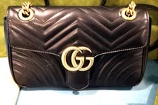 Gucci — Gucci Marmont GG Quilted Chevron Flap Chain HW — Handbag — resale