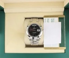 Rolex — 2011 Rolex Platinum Day-Date 218206 Black Arabic Dial President With Papers 41mm — Watch — resale