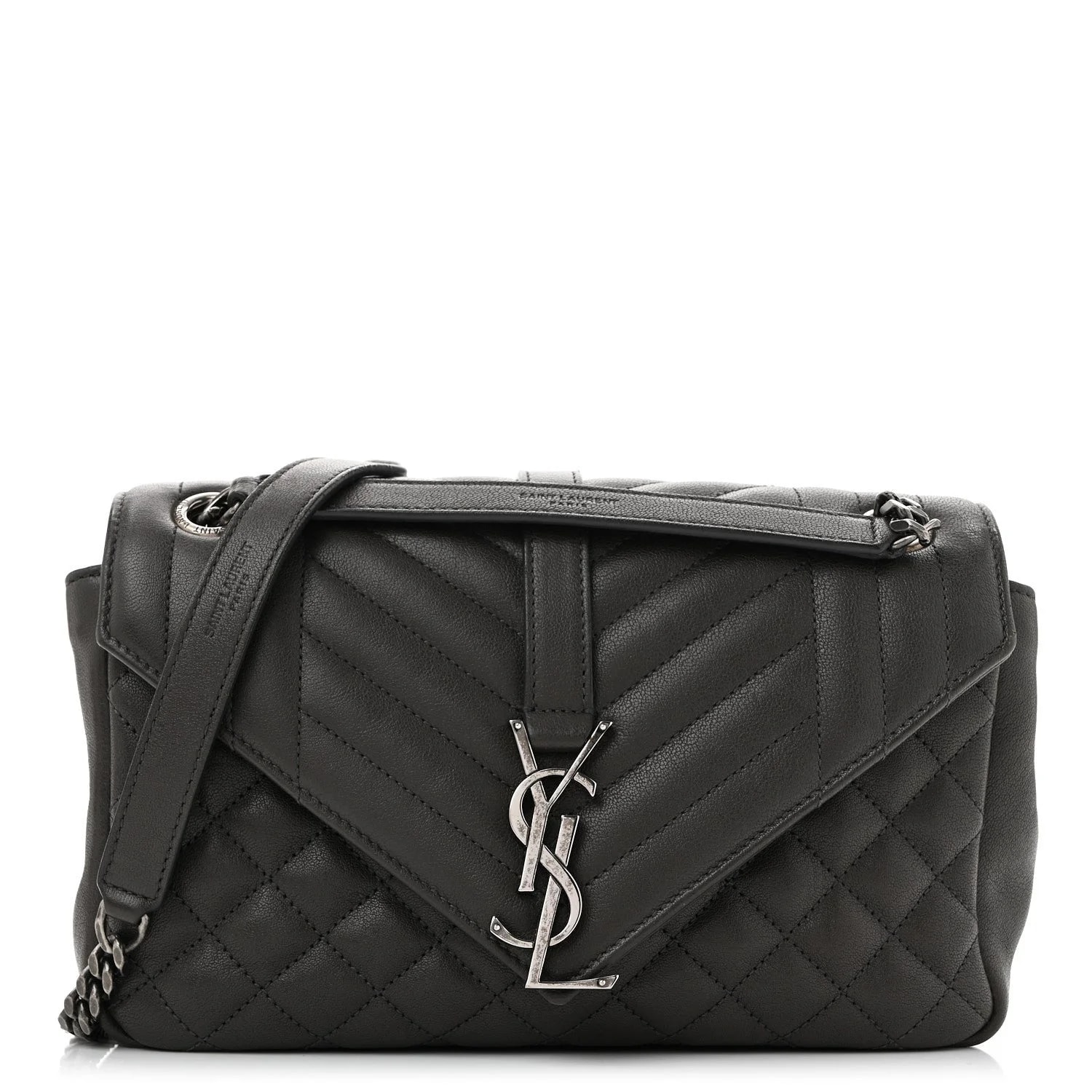 Saint Laurent — Tri-Quilt Medium College Coal — Handbag — resale