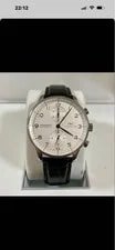 IWC — IWC Portugieser Chronograph IW371401 SS Leather Silver Auto — Watch — resale