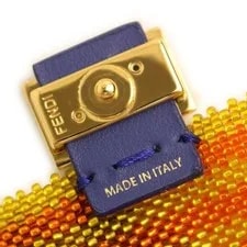 Fendi — Fendi Pico Baguette Beads Earphone Case Yellow Gold Mini Gift — Handbag — resale