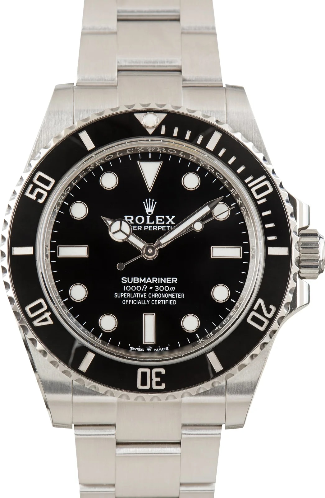 Rolex — Steel Rolex Submariner Black No Date Dial Ref 124060 — Watch — resale
