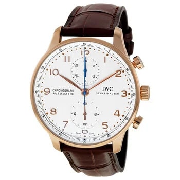 IWC — Portuguese 18kt Rose Gold Automatic Chronograph Silver Dial IW371480 — Watch — resale