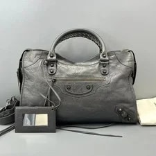 Balenciaga — Balenciaga City Large Crackled Antique Rivet Auth — Handbag — resale