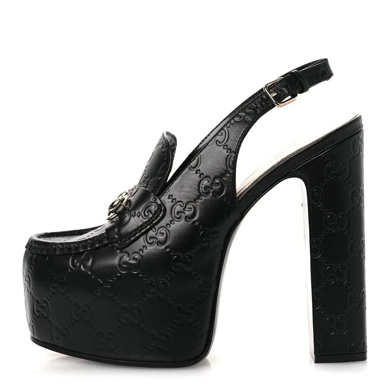Gucci — Horsebit Platform 70/160mm Slingback Mules — Designer Shoe — resale