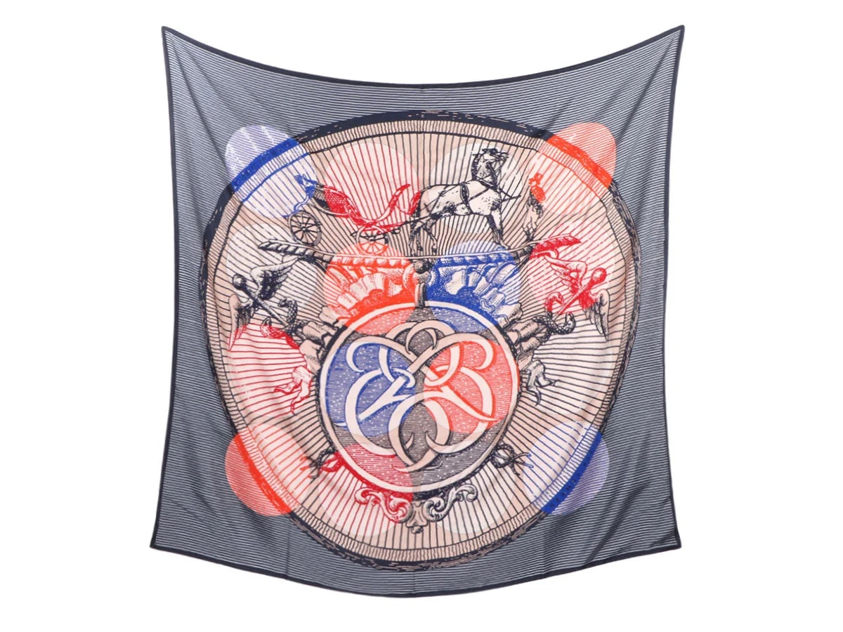 Hermès — Hermès Exceptional Suite et Poursuite Embroidered Giant Scarf 140cm — Accessory — resale
