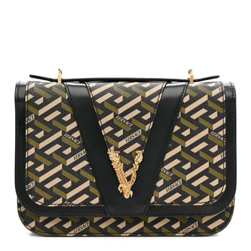 Versace — La Greca Signature Print Virtus Top Handle — Handbag — resale