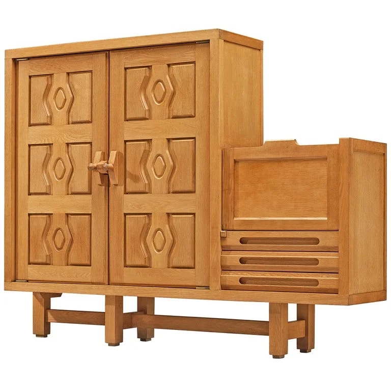 Guillerme et Chambron, Votre Maison — Guillerme & Chambron 'Thierry' Cabinet in Oak and Ceramic — Furniture — resale