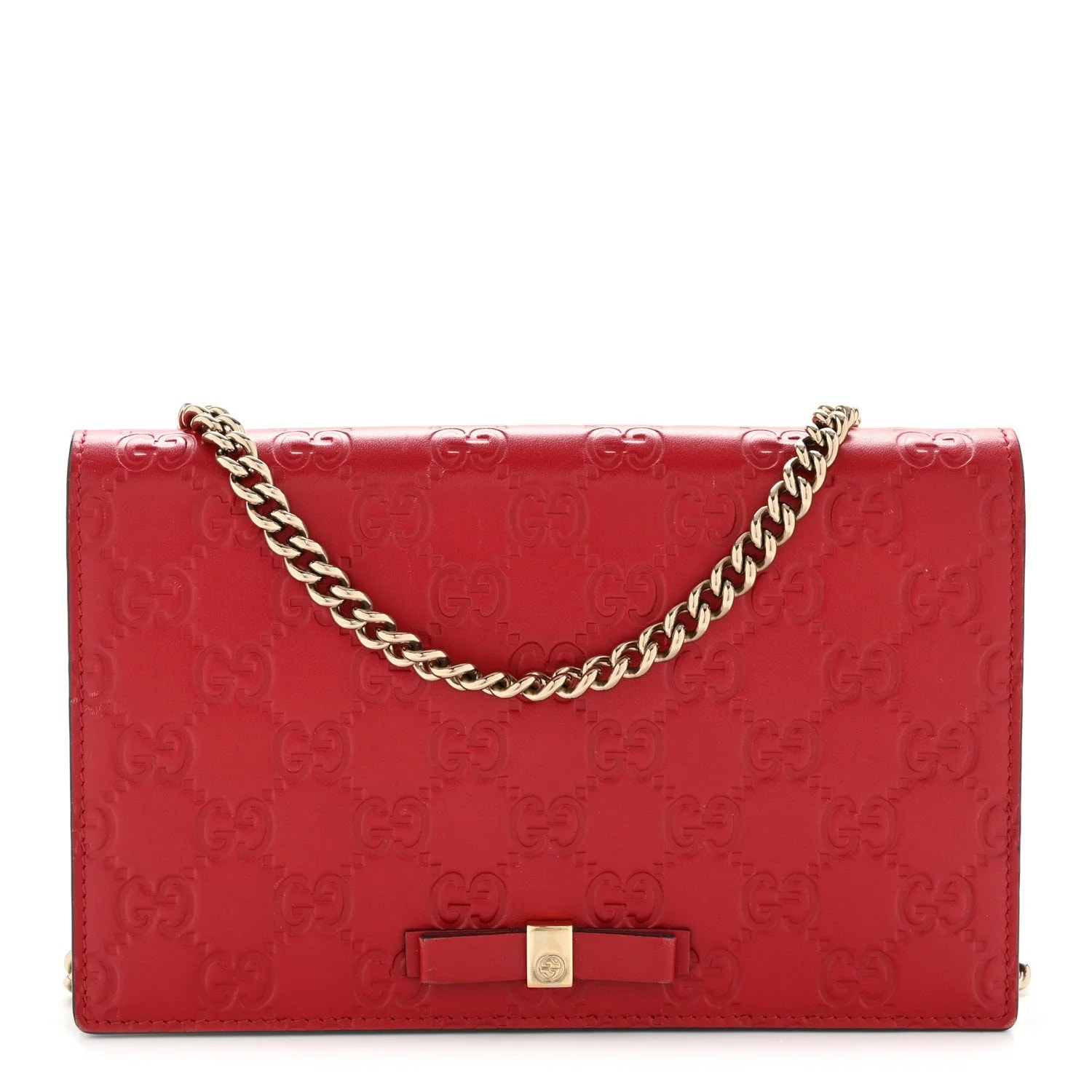 Gucci — Signature Bowy Chain Wallet Hibiscus — Handbag — resale