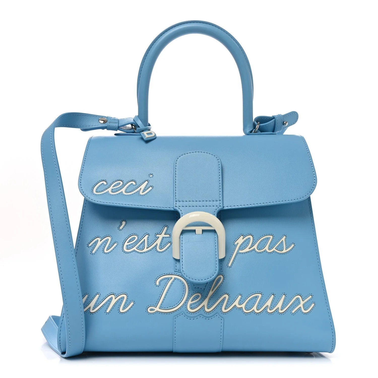 Delvaux — Box MM L'Humour Brillant Satchel Ciel — Handbag — resale