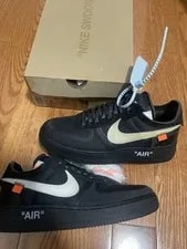 Off-White — New Air Force One 1 Off-White *Balck* ’S Size 7.5 (Yellowing) — Sneaker — resale