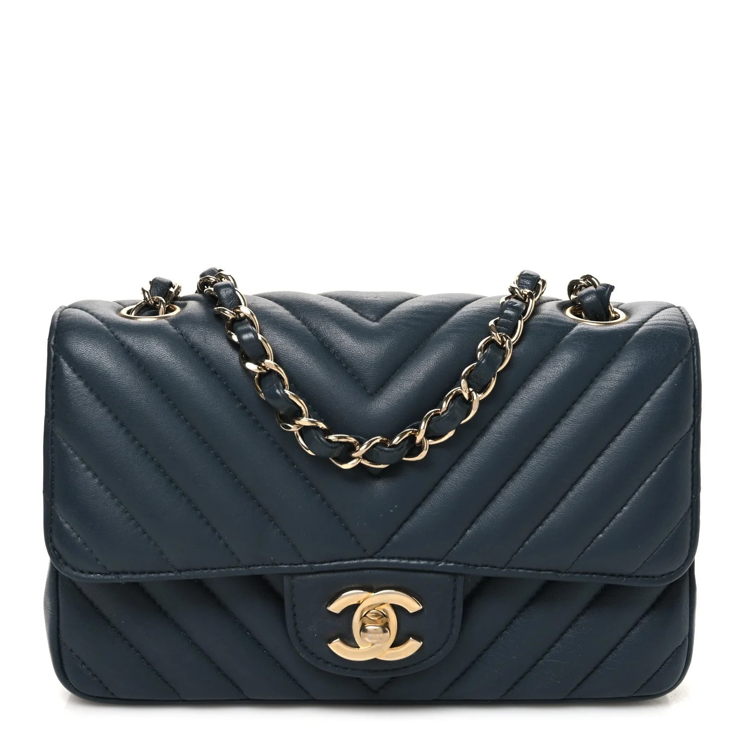 Chanel — Chevron Rectangular Flap Dark — Handbag — resale