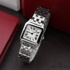 Cartier — Cartier Santos Demoiselle W25064Z5 - 2016, Box & Papers Steel 20mm White Roma... — Watch — resale