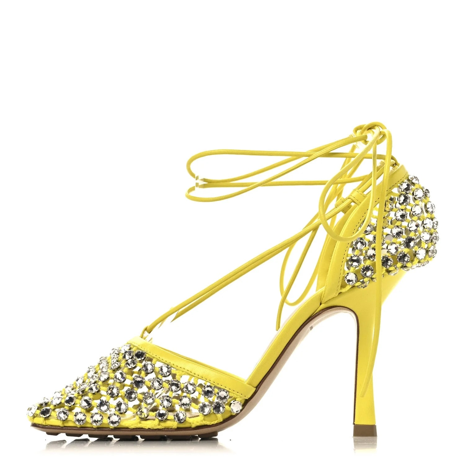Bottega Veneta — Embellished Sparkle Stretch Ankle Tie 36 Light House — Designer Shoe — resale