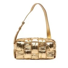 Bottega Veneta — Bottega Veneta Small Metallic Plisse Cassette — Handbag — resale