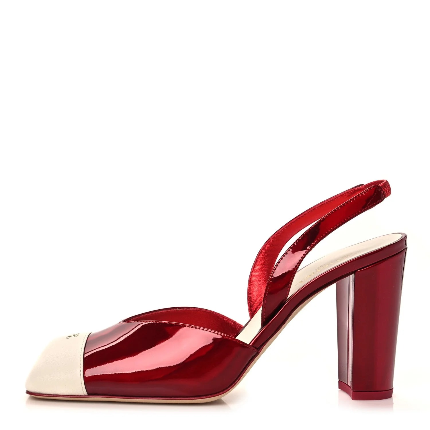 Chanel — Laminated Cap Toe CC Slingback 40 — Designer Shoe — resale