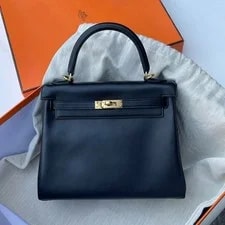 Noir — Hermes Kelly 25 89 GHW Auth — Handbag — resale