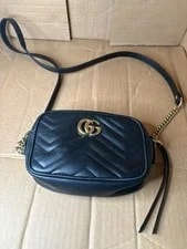 Gucci — Gucci GG Marmont Chevron Small Crossbody Chain Strap HW — Handbag — resale