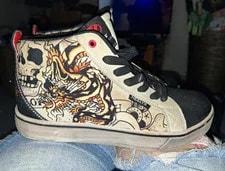 Ed Hardy — Ed Hardy X Heelys ’s Size 9 – Tattoo Skull Dragon – Limited Edition Roll — Sneaker — resale