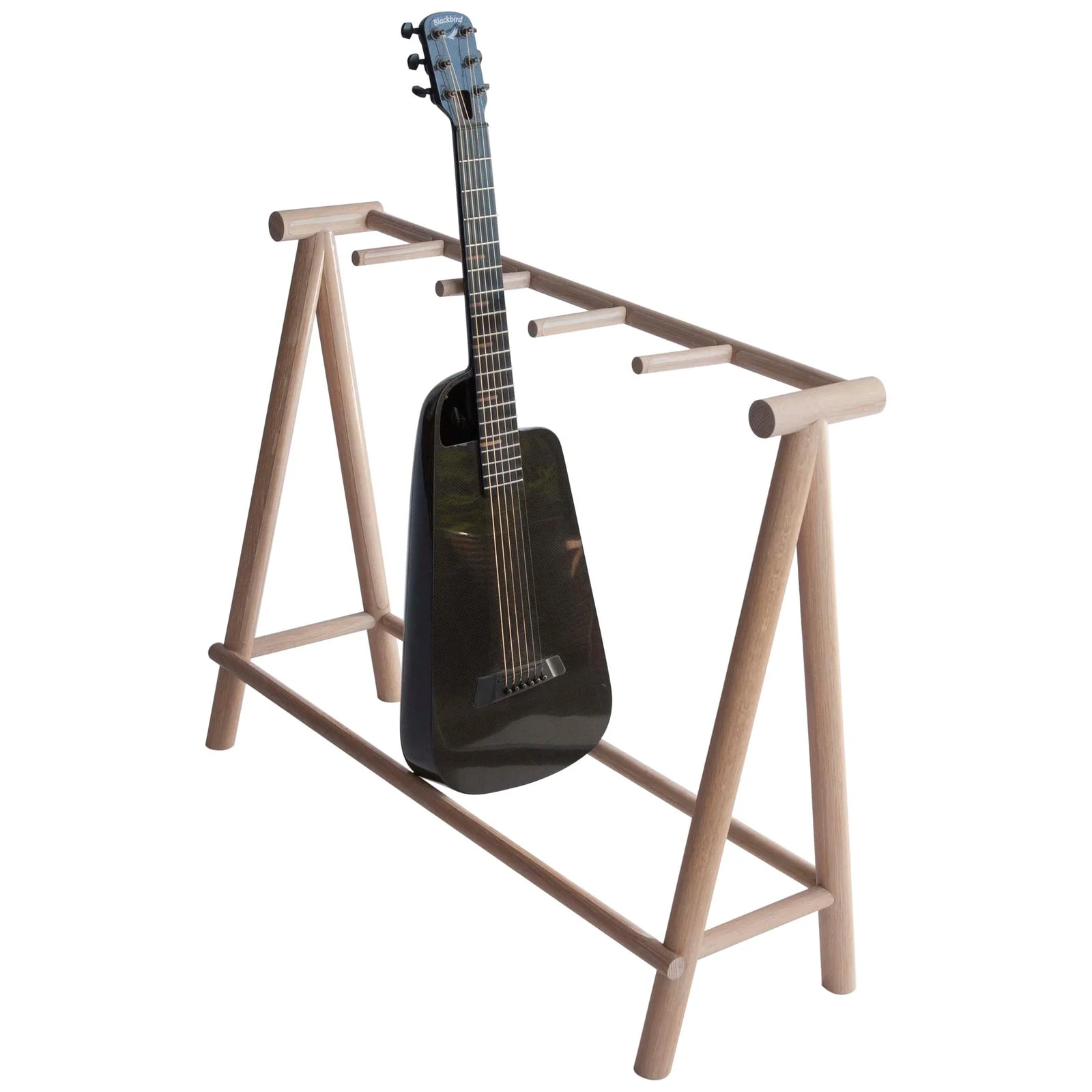 Five Count Guitar Stand in Modern Minimal White Oak — Furniture — resale