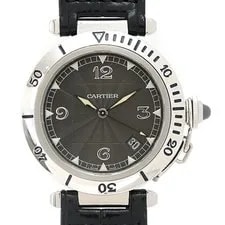 Cartier — Cartier S Pasha Grid 38mm Skeleton Back Automatic Black Dial Stainless — Watch — resale