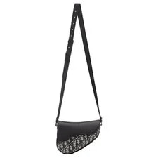 Dior — Dior Adjustable Strap Magnetic Buckle Flap Closure Cotton Saddle — Handbag — resale