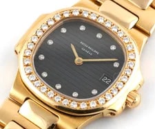 Patek Philippe — Patek Philippe Nautilus 4700/003 18K Gold Black Dia Dial Diamond Bezel — Watch — resale
