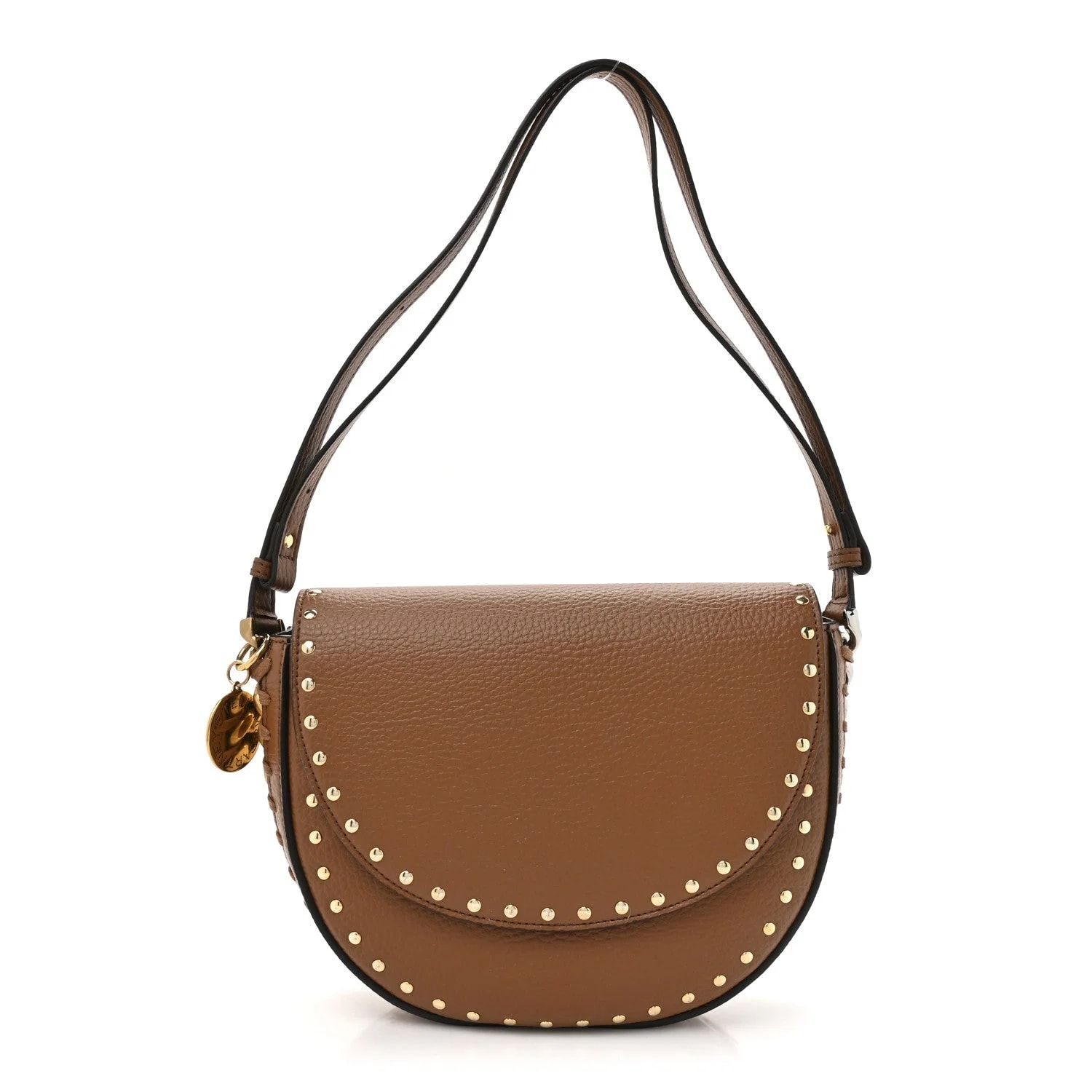 Stella McCartney — Eco Grainy Alter Mat Studded Frayme Flap Pecan — Handbag — resale