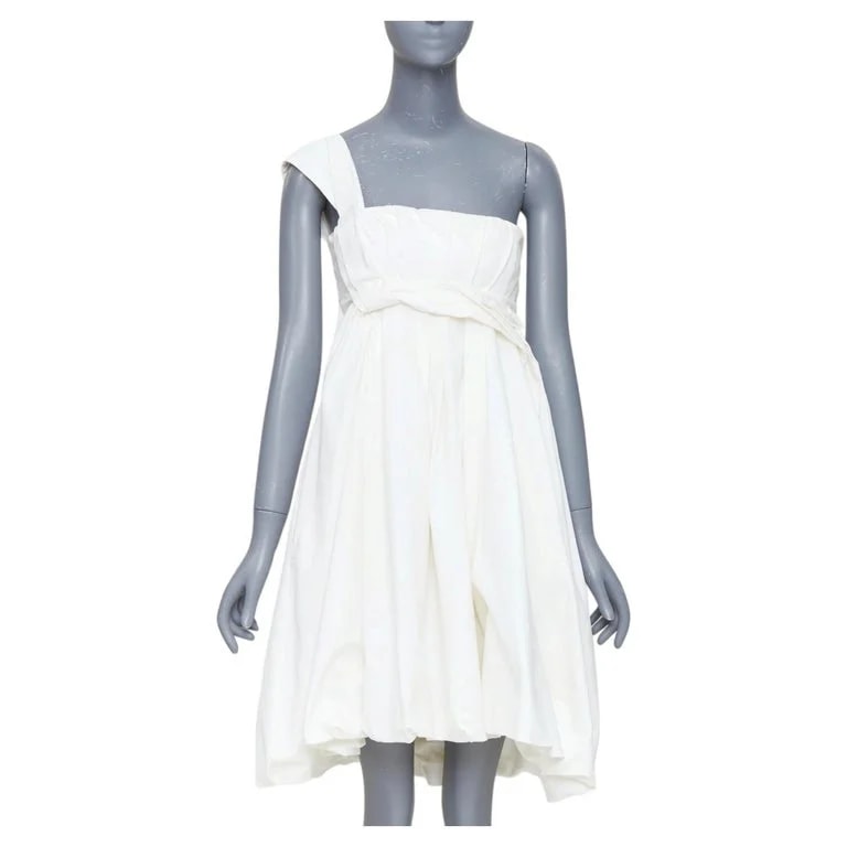 Gucci — Gucci 2007 Cotton Pleated Drape Waist One Shoulder Bubble Dress IT38 — Clothing — resale