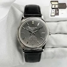 Patek Philippe — 2022 Patek Philippe Calatrava 6119G-001 39MM Grey 18K White Gold Box Papers — Watch — resale