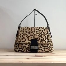 Fendi — Fendi Mamma Baguette Leopard Print Calf Hair Handle — Handbag — resale