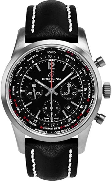 Worldofluxuryus — Breitling Transocean Chronograph Unitime Stainless Steel — Watch — resale