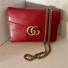 Gucci — Authentic Gucci GG Marmont Chain Wallet WOC Crossbody — Handbag — resale