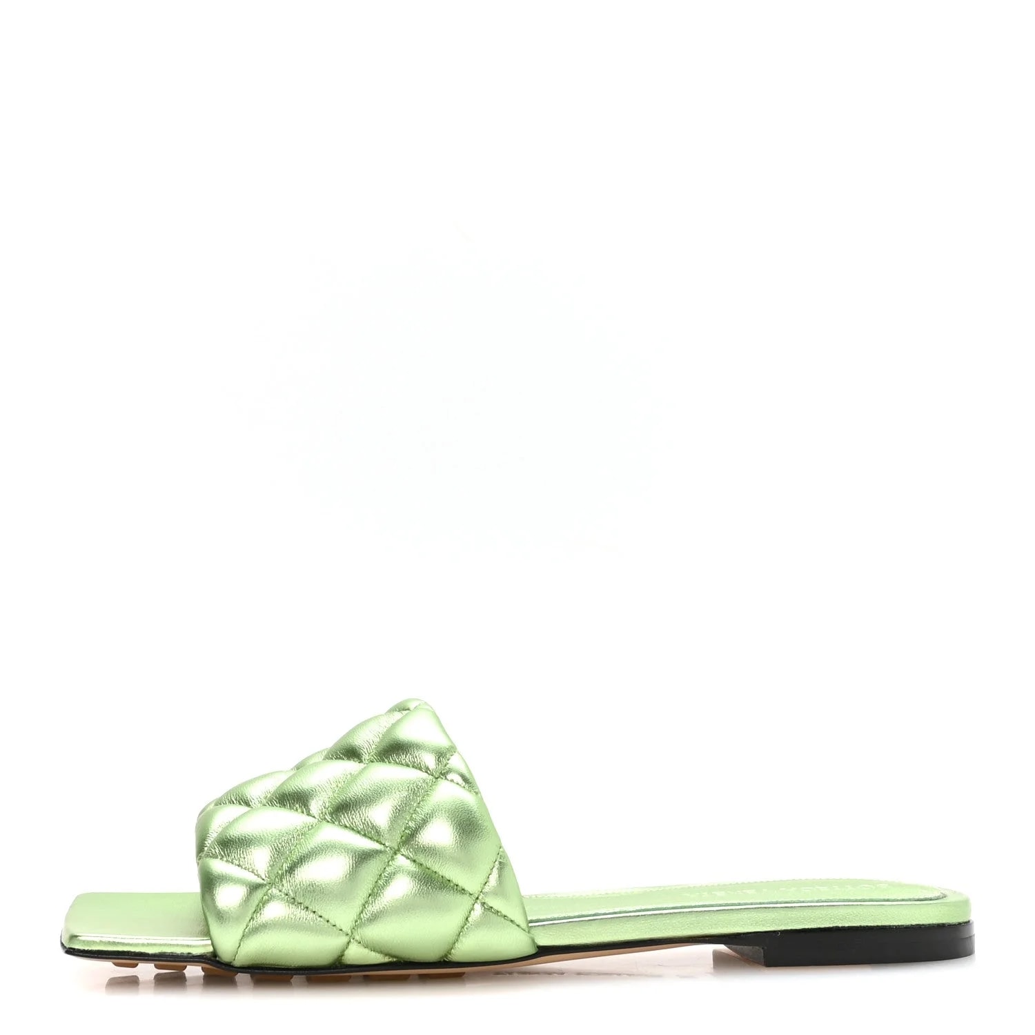 Bottega Veneta — Metallic Reflection Matelasse Padded 36 Pistachio — Designer Shoe — resale