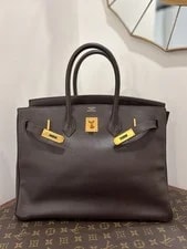 Hermès — Authentic Hermès 35 Birkin Ebene / Hardware — Handbag — resale