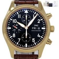 IWC — IWC Pilot Rose Gold 42mm Chronograph IW371713 Factbox/papers/warntycard #1930-1 — Watch — resale