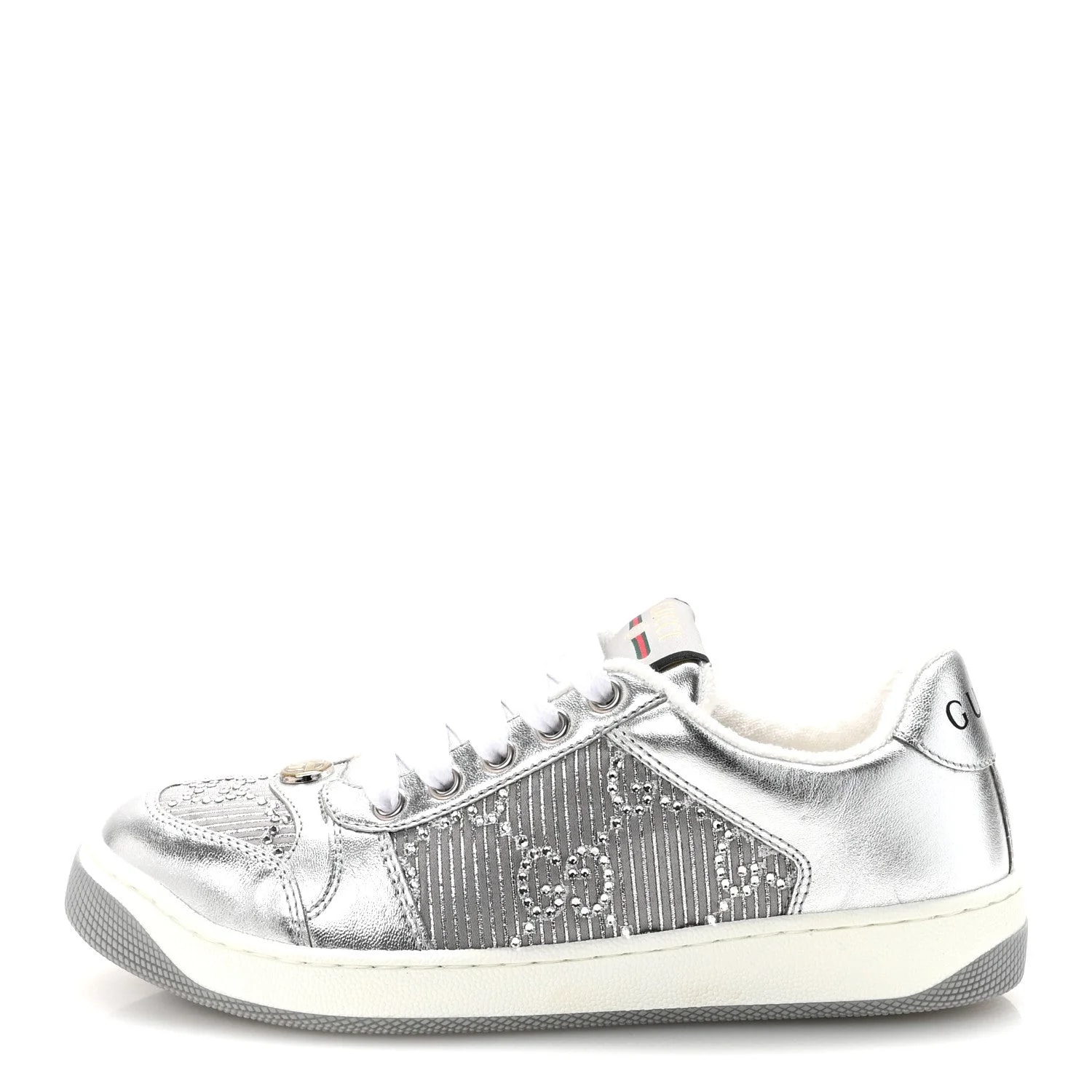 Gucci — Metallic Crystals Screener Sneakers 36.5 Light — Sneaker — resale