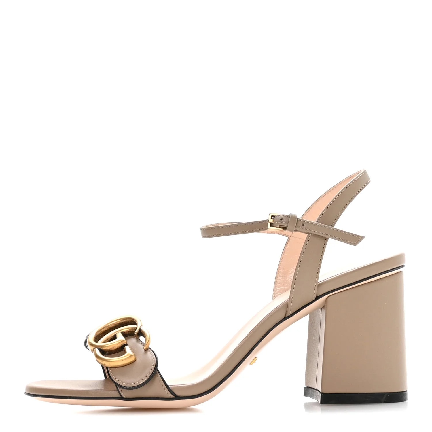 Gucci — Lifford GG Marmont Ankle Wrap 75mm 35.5 Mud — Designer Shoe — resale
