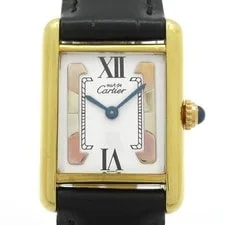 Cartier — Cartier Must de Tank Vermeil - 1***** 5****** Black — Watch — resale