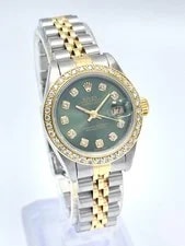 Rolex — Rolex Datejust 26mm 69173 Olive Diamond Dial Diamond Bezel Two Tone Jubilee — Watch — resale