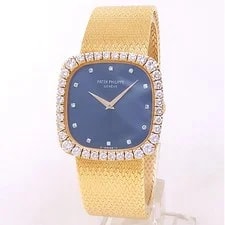 Patek Philippe — Patek Philippe 18k Yellow Gold Manual Diamonds Blue 3616/2 — Watch — resale