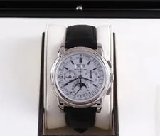 Patek Philippe — Patek Philippe Perpetual Calendar Chronograph 5970G Silver White Gold Box/Papers — Watch — resale