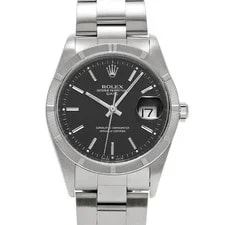Rolex — Rolex Oyster Perpetual Date 15210 34mm Stainless Steel Black #WW2082 — Watch — resale