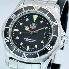 Heuer — BattTAG Heuer Professional 973.013 Black 3-Hand Date Quartz Black Dial Silver — Watch — resale