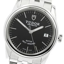 Tudor — Tudor Glamour 55000 Black Automatic SS Grammer Date Excellent Card — Watch — resale