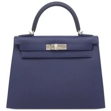 Hermès — Hermes 2WAY Kelly 28 Outer Sewing Safir SilverMetal B — Handbag — resale